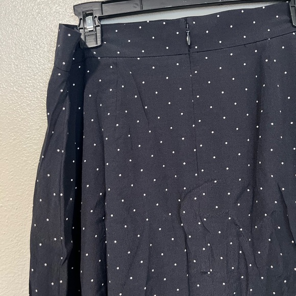 LOFT Dark Blue Polka Dot Midi A-Line Skirt - Picture 7 of 10